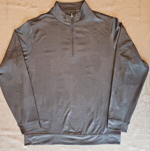 Size Med Kirkland Signature Light Gray Quarter Zip Pullover w/ Subtle Camo  NWT